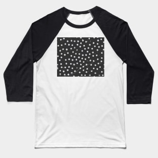 Grunge polka dots pattern design (black and white) Baseball T-Shirt